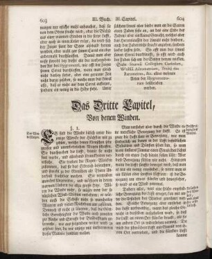 Das Dritte Capitel, Von denen Winden.