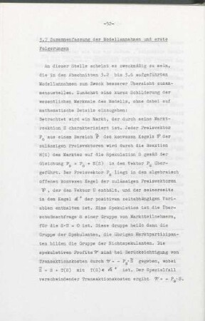 3.7 Zusammenfassung der Modellannahmen und erste Folgerungen