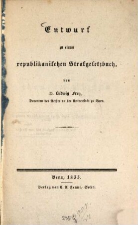 Entwurf zu einem republikanischen Strafgesetzbuch