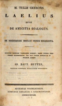 Laelius, sive De amicitia dialogus