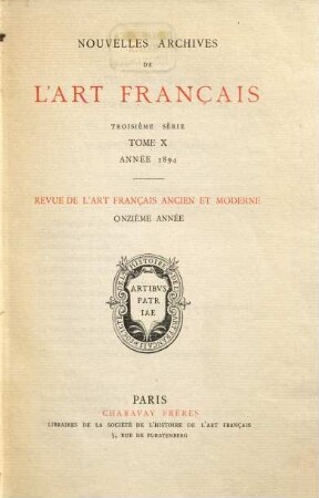 Nouvelles archives de l'art français. 10. 1894