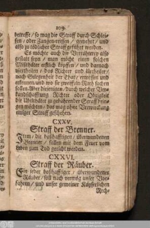 CXXVI. Straff der Räuber.
