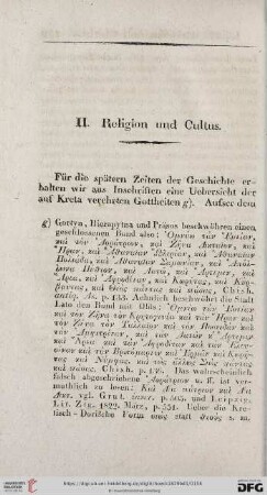 II. Religion und Cultus
