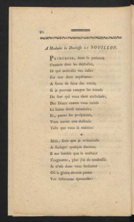 A Madame la Duchesse de Bouillon.