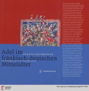 Band 17: Mittelalter-Forschungen: Adel im fränkisch-deutschen Mittelalter : zur Anatomie eines Forschungsproblems