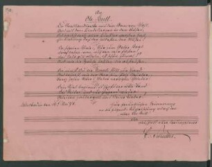 Gedicht von C. [?] Schultes: "An Ole Bull"