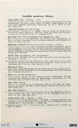 Gemälde moderner Meister (Nr. 1-108)