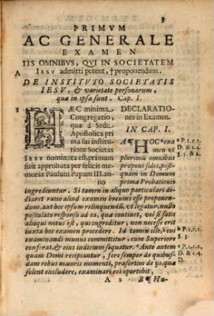 Constitutiones examinis generalis Societatis Jesu : c. earum declarationibus