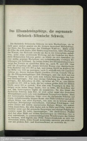 Das Elbsandsteingebirge, die sogenannte Sächsisch-Böhmische Schweiz