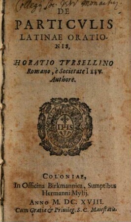 De particulis latinae Orationis