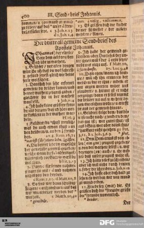 Der dritte allgemeine Send-brief des Apostels Johannis.