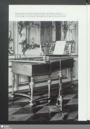 Flöte, Notenpult und Cembalo Friedrichs des Großen im Musikzimmer von Sanssouci