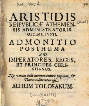 Admonitio posthuma ad imperatores, reges et principes christianos