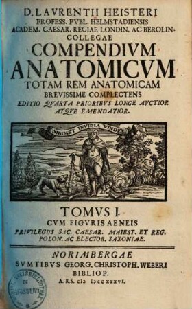 D. Laurentii Heisteri ... Compendivm Anatomicvm : Totam Rem Anatomicam Brevissime Complectens. 1