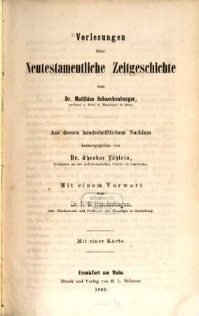 Vorlesungen über neutestamentliche Zeitgeschichte