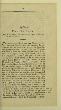 I. Abschnitt. Der Anfang
