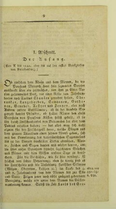 I. Abschnitt. Der Anfang