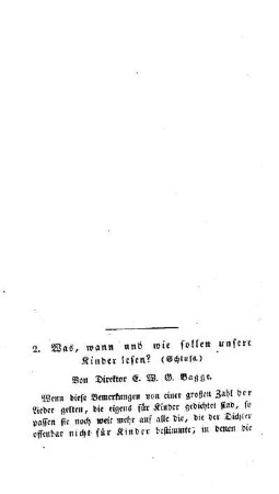 Was, wann und wie sollen unsere Kinder lesen? : (Schluss.)