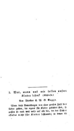 Was, wann und wie sollen unsere Kinder lesen? : (Schluss.)