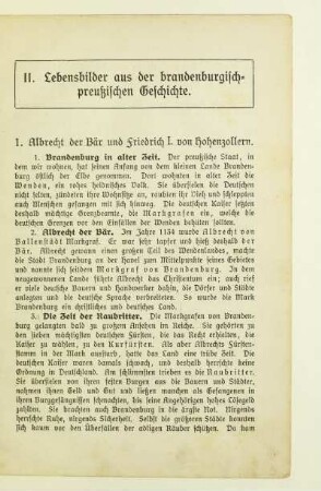 II. Lebensbilder aus der brandenburgisch-preußischen Geschichte