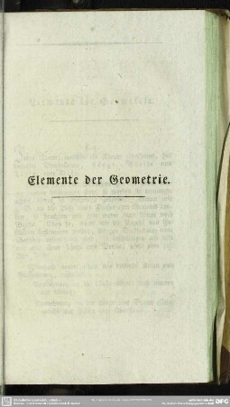 Elemente der Geometrie