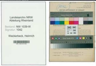 Entnazifizierung Heinrich Wackerbeck , geb. 19.12.1900 (Kaufmann)