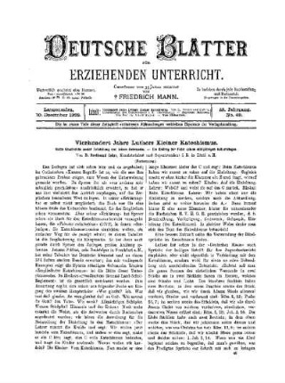 Vierhundert Jahre Luthers Kleiner Katechismus : (Fortsetzung)