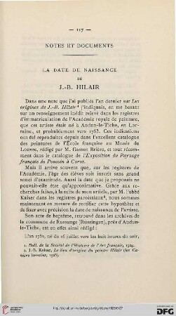 La date de naissance de J.-B. Hilair