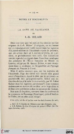La date de naissance de J.-B. Hilair