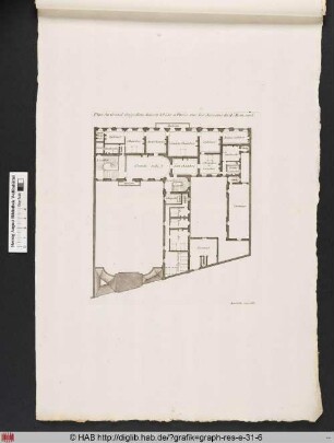 Plan du Grand étages d'une Maison à batîr a Paris sur les desseins de Mr. Mansard