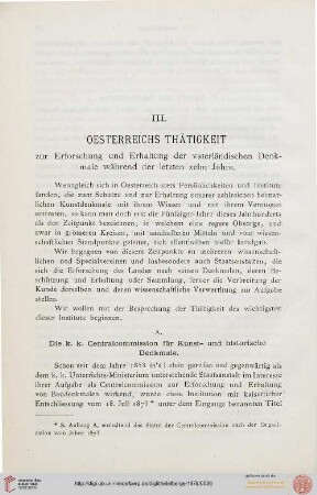 III. Oesterreichs Thätigkeit