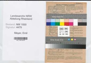 Entnazifizierung Emil Meyer, geb. 23.04.1917 (Verw.Beamter)