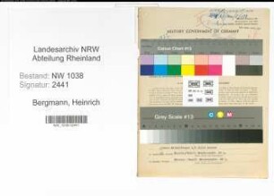 Entnazifizierung Heinrich Bergmann , geb. 28.10.1889 (Prokurist)