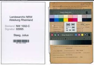 Entnazifizierung Julius Steeg, geb. 14.03.1907 (Angest.)