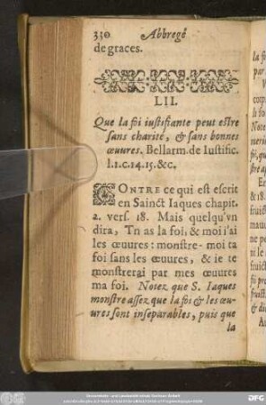 LII. Que la foi iustifiante peut estre sans charité, & sans bonnes oeuvres. ...