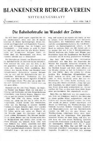 Die Bahnhofstraße im Wandel der Zeiten