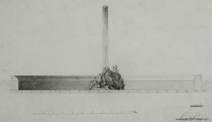 Wermsdorf, Schloss Hubertusburg, Wasserbecken, Schnitt, n. 1727