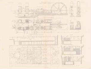 Wasserwerk, Bremen: Schnitte, Details (aus: Atlas zur Zeitschrift für Bauwesen, hrsg. v. F. Endell, Jg. 26, 1876)