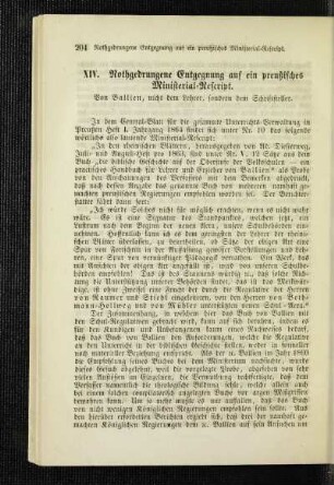 Nothgedrungene Entgegnung auf ein preußisches Ministerial-Rescript