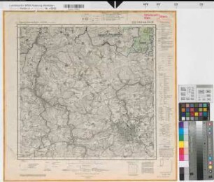 Katasteramt Altena - Kreis Altena, Meßtischblatt Lüdenscheid 4711, Farbige Einzeichnung mit Namensliste