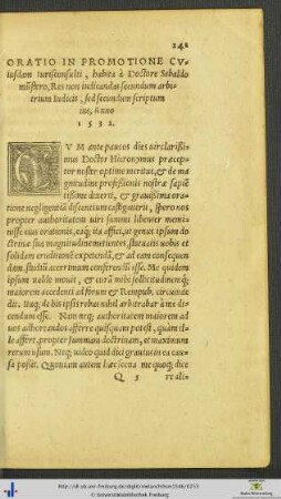 Oratio in Promotione Cuiusdam Iurisconsulti