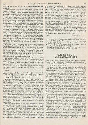 Psychologie und Religionspsychologie
