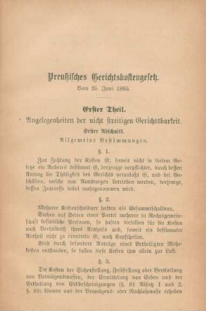 Preußisches Gerichtskostengesetz