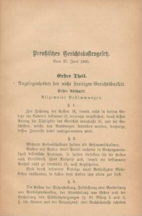 Preußisches Gerichtskostengesetz
