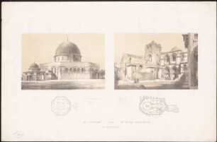 Felsendom und die Grabeskirche, Jerusalem: Ansicht mit Grundrissen