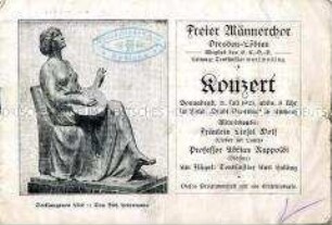 Konzertprogramm und Texte des Freien Männerchores Dresden-Löbtau 1923