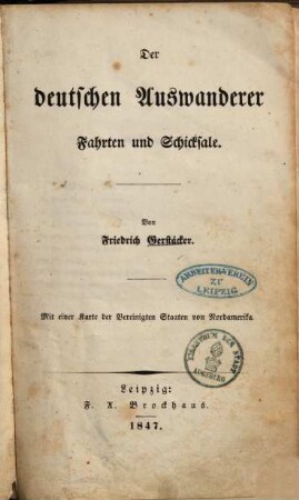 Der deutschen Auswanderer Fahrten und Schicksale