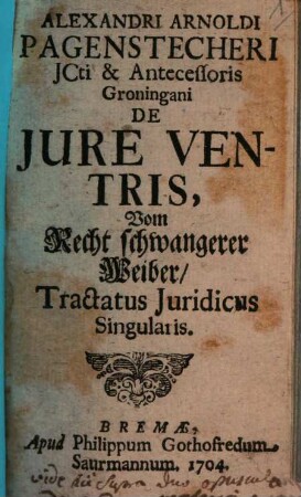 De iure ventris : tractatus iuridicus singularis