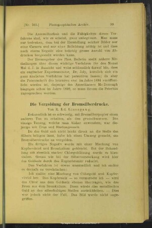 Die Vergoldung der Bromsilberdrucke