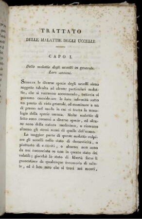 Trattato Delle Malattie Degli Uccelli.